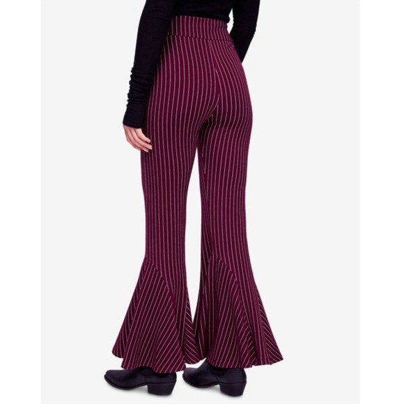 Free People Pants Mari Ponte High Rise Flare Winterberry Women Sz 4 NEW NWT 511 - Picture 4 of 4